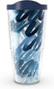 Tervis Yao Cheng - Scribbles In Blue Double Walled Insulated Tumbler Travel Cup, 24oz, Made in USA, Keeps Drinks Cold &