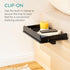 Navaris Clip-on Bedside Shelf - Clamping Hanging Bamboo Shelf for Bed Frame - Small Bed-Side Table Tray for Books