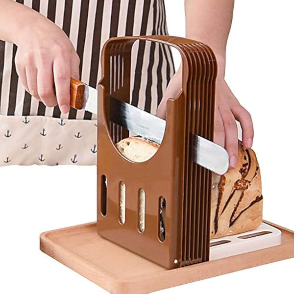 TCOTBE Foldable Compact Bread Slicing Guide - Bake Slicer Cutter for Homemade Bread