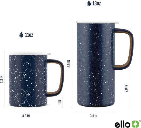 Ello Campy 18oz Stainless Steel Travel Mug - Leak-Proof Slider Lid, Reusable, Vacuum Insulated, Perfect for Coffee or