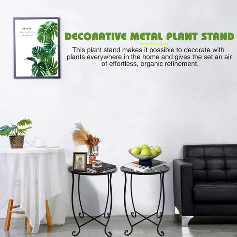 Fashion&cool Outdoor Side Tables, Weather Resistant Metal Patio Side Table, Small Round Outdoor End Table Side Table