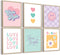 Lwoztra Girls Room Wall Art Kids Canvas Poster Nursery Wall Decor Pink Colorful