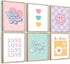 Lwoztra Girls Room Wall Art Kids Canvas Poster Nursery Wall Decor Pink Colorful