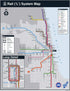 CTA Rail System Map Poster, Chicago Gift, Chicago Map Art, Wall Art, Chicago Poster