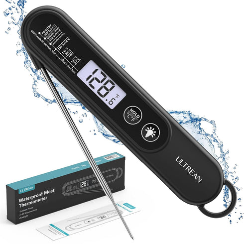 Ultrean Instant Read Meat Thermometer for Grill and Cooking, 3 Seconds Fast Digital Food Thermometer with Backlight