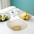 Short Curved-Edge Modern Serving Bowls - Black Metal Iron Wire Dish for Fruits and Vegetables