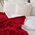 9090 Cozy Red Sherpa Fleece Throw Blanket for Couch Sofa Bed,Super Soft Plush Double Side Thick Flannel Blanket