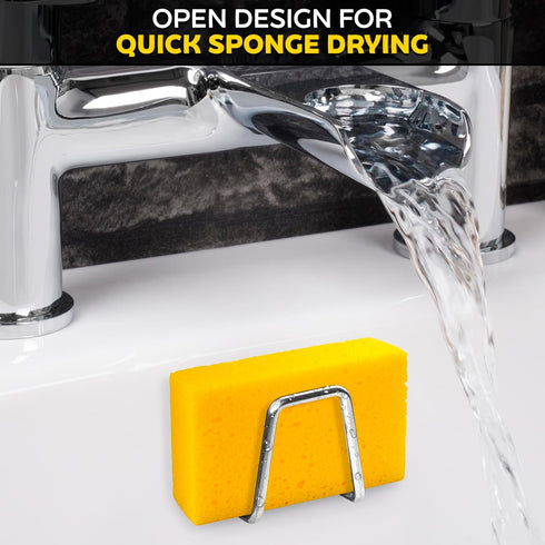 NADOBA Stainless Steel Sponge Holder for Kitchen Sink, Compact & Durable, Easy to Install, Saves Storage Space