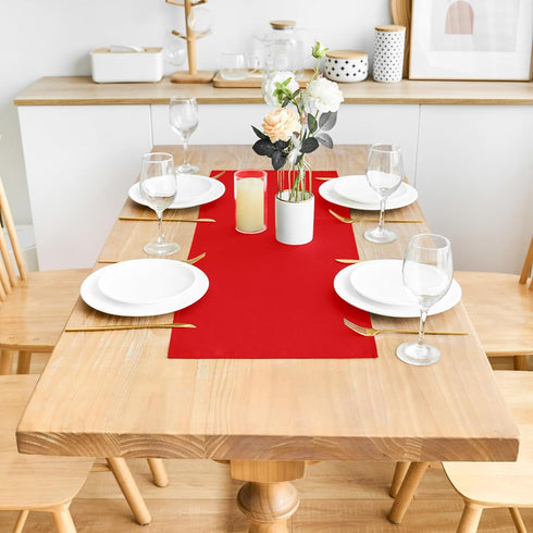 2 Pack 12 24 Inch Red Small Short Table Runner x Solid Color Runners Coffee Table Dresser for Daily Party Home