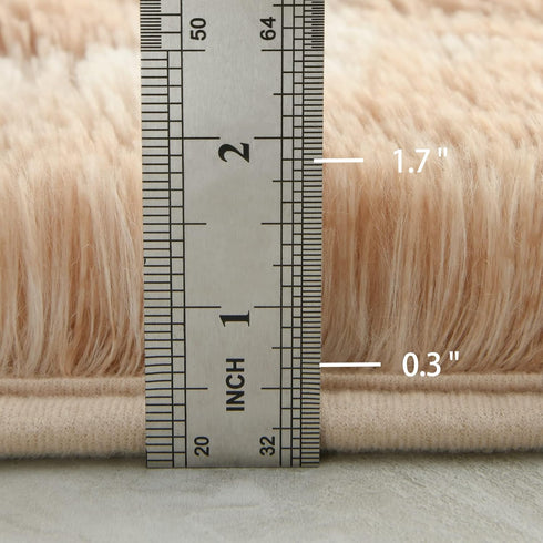 Hutha 5x8 Large Area Rugs for Living Room, Super Soft Fluffy Modern Bedroom Rug, Tie-Dyed Beige Indoor Shag Fuzzy