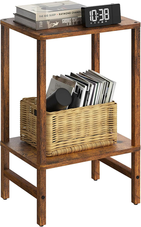 YUFAM Side Table End Table Tall Night Stand 2-Tier for Living Room