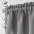Hiasan Valance Curtains for Kitchen, Blackout Thermal Insulated Solid Window Curtain Valance, Grey, 42 x 18 Inches