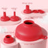 Wide Mouth Funnel Set for Kitchen Use, Food Grade Plastic Canning Funnels with 4 Size Spouts & 2 Strainers, Red