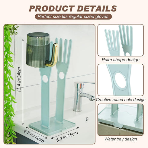 2 Pieces Kitchen Glove Holder Glove Drying Rack Drying Dryer Rack Plastic Mitten Rubber Rack Gloves Hanger Sink Stand Towel Reusable Towel Storage Holders for Sponge Food Bag Organizer, Pink and Blue by Nuenen
