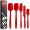 CasaVida 5pcs Silicone Spatula Set, Red High Heat Resistant Non Stick Kitchen Utensils for Baking
