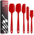 CasaVida 5pcs Silicone Spatula Set, Red High Heat Resistant Non Stick Kitchen Utensils for Baking