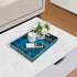 15.7 11.8 MAONAME Plastic Decorative Tray, Marbling Tray with Handles, Rectangular Coffee Table Trays, Blue Serving