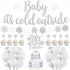 Baby It’s Cold Outside Party Decorations, Silver Banner, Snowflake Balloons, Garland
