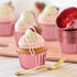 Rose Gold Foil Cupcake Liners, 100 pcs Disposable Muffin Liners, 3.5 Oz Wrappers for Baking