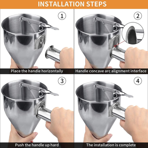 MyLifeUNIT Stainless Steel Pancake Batter Dispenser, Funnel Dispenser with Stand for Baking
