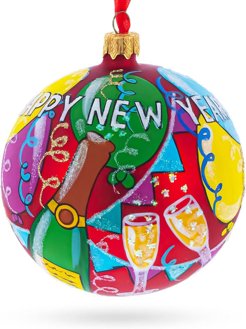 4 Inches Festive Celebration Glass Ball Christmas Ornament
