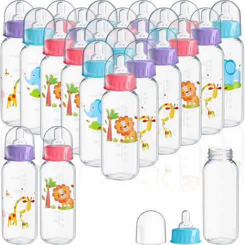 Norme 24 Pcs Baby Bottles Bulk for Baby Shower Game, 9.5 oz Plastic Baby Bottles for Party Favors