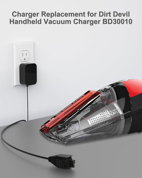 WUKUR Charger for Dirt Devil Quick Flip Charger 440009122 Compatible with Dir Devil BD30010 BD30010FDI Vacuum Cleaner 10V Power Supply Cord(UL Listed)