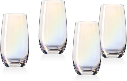 Godinger Tumbler Glasses Set of 4, Highball Drinking Glasses, Beer Glass, Beverage Cup