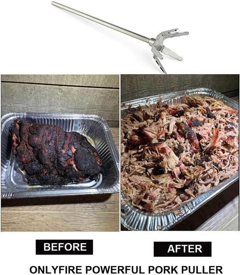 onlyfire 4 Inch Stainless Steel Pork Puller for Use with Standard Hand Drill