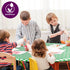 Sorfey Round Tablecloth, Fitted Elastic Vinyl with Flannel Back, 30 Inches Round, Waterproof Checked Green Design