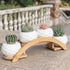 Set, Pack 4, E-liu Succulent Pots and Stand Ceramic White Succulent Planter Pot with Drainage, of Cute Office Garden