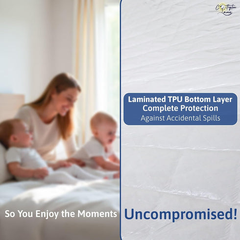 400 21 Inch Cottington Lane GSM Full Size Waterproof Quilted Mattress Pad Protector, Soft Microfiber Mattress Topper