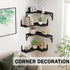 Set 4, Muzilife Corner Floating Shelves Wooden Floating Shelve of Wall Mounted for Storage, L-Shaped Shelves for Wall