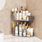Corner Bathroom Counter Organizer with Makeup Brush Holder & Toothbrush Holders, Makeup