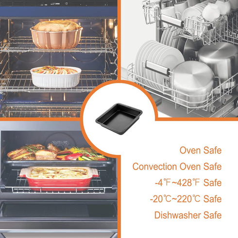 CHEFMADE Nonstick 8 Inch Square Cake Pan Set of 2