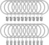 Lansian 20pcs Rustproof Matte Stainless Steel Curtain Rings with Clips, 1.5 Inch Drapery Hangers for Window