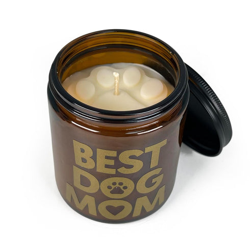 Best Dog Mom Candle | Warm Vanilla Scented 9oz Candle Gifts for Mom | Mother's Gift Ideas | Candles for Mother's