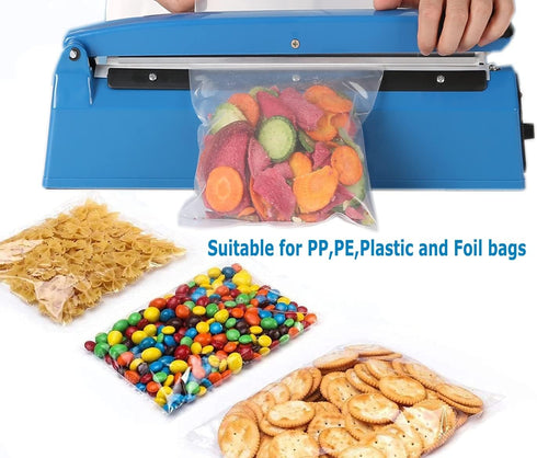 Impulse Heat Sealer for Plastic Bags, 8 Inch Poly Bag Sealing Machine with Extra Repair Kit