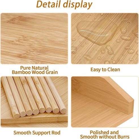 3-Tier HYNAWIN Bamboo Corner Desk Organizer Shelf, Triangle Storage Rack for Office & Home, Space-Saving Desktop Shelf