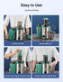 QCen Juicer Machine - 500W Centrifugal Juicer Extractor with 3” Wide Mouth Feed Chute for Easy Cleaning, Stainless