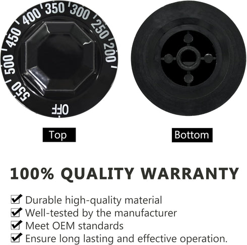 1190573 Thermostat Stove Knob Dial, Off/200-550F Replacement Part Control, Compatible with Southbend Range