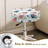 gearider 2 Bar Stool Chair Cover, Red & Blue Floral Printed Super Comfy & Washable Round Stool Bench Cushion Slipcover