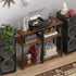 Spaces,3 LELELINKY End Table with Storage, Brown Nightstand for Small Tier Record Player Stand with Vinyl Storage