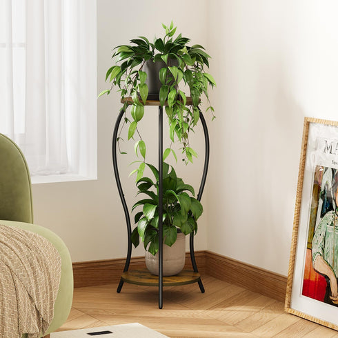 2 Plant Stand Indoor, Tier Round Tall Plant Stand, Flower Pot Stand, Plant Shelf Rack, Corner Plant Stand for Planter