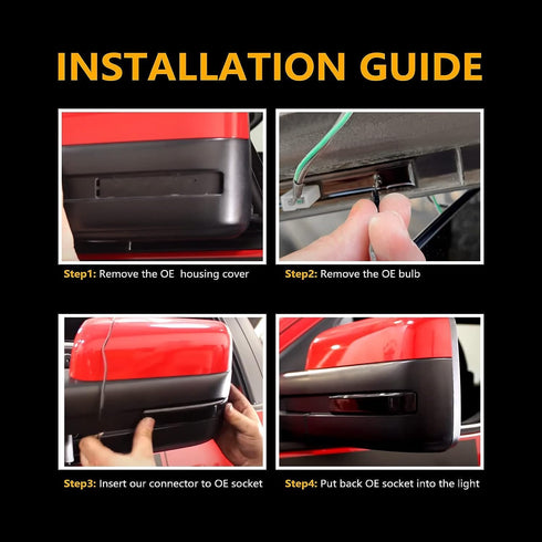 GTINTHEBOX Smoked Lens White LED Side Mirror Marker Turn Signal Light Lamp - Compatible with 2009-2014 Ford F150