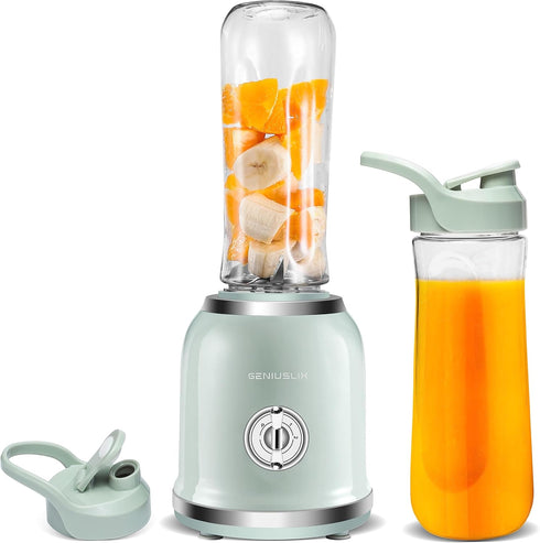 Personal Blender for Smoothies & Shakes, Portable Mini Blender with 2 Travel Bottles 20 oz, 6 Stainless Steel Blades