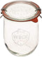 Weck Tulip Jar, 1 Liter Sour Dough Starter Jar with Glass Lid, Rubber Seal, and Steel Clips