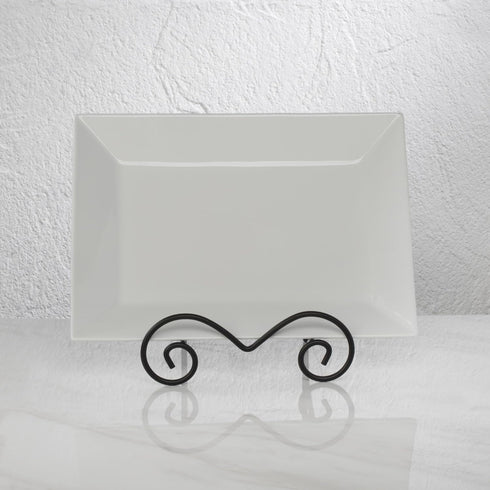TRIPAR Large Square Black Wire Easel, Metal Finish, Tabletop Display, Handcrafted Scroll Designs