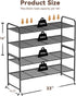 2 32.5" Tier Shoe Rack, Wide Shoe Organizer Sturdy Metal for Entryway, Garage, Shoe Shelf Stand for Small Space