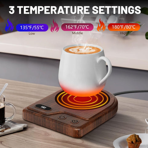 3 Settings, 2-12 Mug Warmer, Coffee Mug Warmer with Adjustable Temperature Coffee Warmer Auto Shutoff, Digital Display